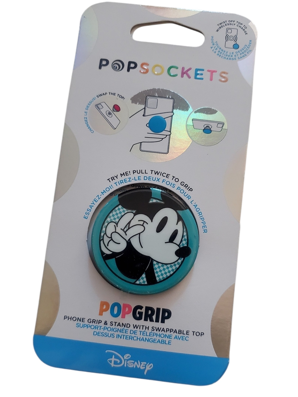 PopSockets Disney Mickey Mouse Peace Teal PopGrip
